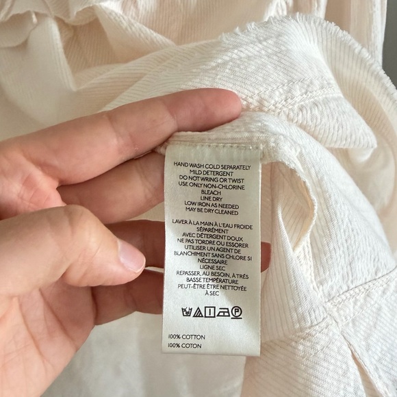 Anthropologie Pinstripe Ruffled V-Neck Blouse - Picture 9 of 9